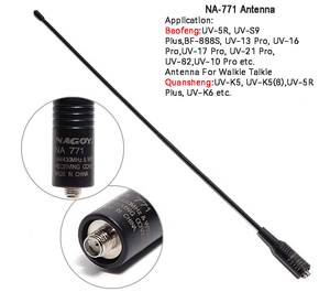 Antenne double bande VHF/UHF NA-771 à gain élevé 3dBi SMA femelle pour <span class=keywords><strong>UV</strong></span>-5R/<span class=keywords><strong>UV</strong></span>-82 136-174 400-520MHz en matériau ABS, adaptée à l'extérieur - Product Image 2