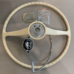Volante Clásico Vintage Estilo Banjo para <span class=keywords><strong>Volkswagen</strong></span> VW Escarabajo Bug 1966 1969 en Blanco Marfil y Negro - Product Image 3