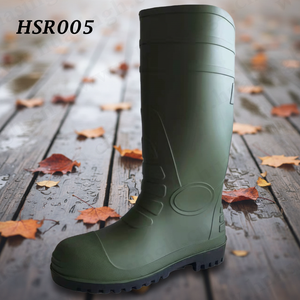 Bottes de sécurité en caoutchouc vertes HY, toutes saisons, moulées intégralement, pour travaux agricoles et élevage, conformes à la norme SRC, modèle HSR005 - Product Image 1