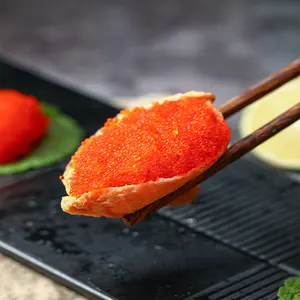 오렌지 컬러 냉동 날으는 생선 알 도비코 날으는 물고기 계란 일식 초밥 토핑 도비코 캐비아