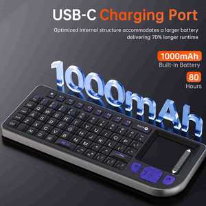 Compact <b>Wireless</b> Keyboard Metal Aluminum Alloy 2.4G Dual Mode RGB Backlit Touchpad Trackpad For Laptop Tablet <b>PC</b> Phone - Product Image 6