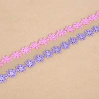 Renda krisan aster kecil grosir bordir multiwarna 1.3CM renda poliester 7 potong