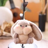 Jouets en peluche mignons, porte-clés lapin de dessin animé, porte-clés lapin moelleux, poupée en peluche, décoration suspendue, breloque de sac lapin