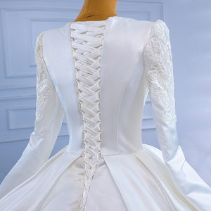 Vestido de novia elegante bordado de Organza, manga larga, Blanco musulmán, Rsm67551, <span class=keywords><strong>2022</strong></span> - Product Image 6