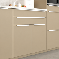 Armoire de cuisine modulaire moderne, écologique, ignifuge, avec portes en verre et robinet, ensembles complets pour appartement et villa