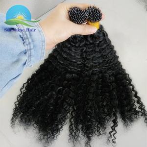 Nano ring link kinky ricci micro bead estensione dei <span class=keywords><strong>capelli</strong></span> umani peruviani grezzi vergini non trattati reali 1g/strand afro nano tip hair - Product Image 2