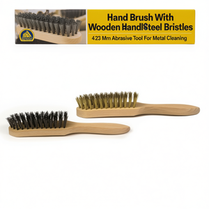 TTAKE Hand Brush With Wooden Handle Steel Bristles 4x15x23 Mm <b>Abrasive</b> <b>Tool</b> For Metal Cleaning - Product Image 2