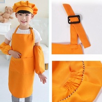 Juego de Delantales Ajustables sin Mangas para Niños, Diseño Personalizado |   Bata de pintor con gorro y mangas de chef |   Centros de Arte para Niños, Repostería