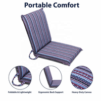 Chaise pliante de sol avec dossier rembourré, siège transat portable à rayures pour le salon, la lecture et la méditation