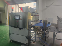 Mesin Pengisi Donat Otomatis Double Hopper dengan Dua Nozzle, Mesin Injektor Krim Selai Donat untuk Lini Produksi Roti