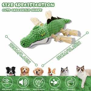 Juguetes Masticables para Perros 2025, Diseño de Cocodrilo, Duraderos, con Sonido, Interactivos, con Papel Arrugado, para Cachorros en Fase de Dentición - Product Image 3