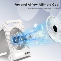 Ventilateur pliable portable à LED pour camping extérieur, rechargeable solaire, 4000 mAh, pour la charge de téléphones portables, utilisation en voiture et en camping-car