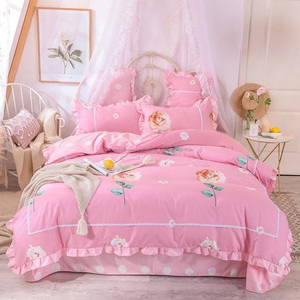 Channel lace bedding set duvet cover 100% cotton bedding - Product Image 1