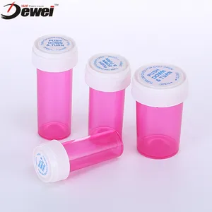 Klar Reversible Kappe Fläschchen Medizin Flasche Oval Flasche 13 Dram Reversible Kappe Fläschchen Rosa