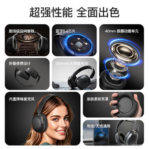 หูฟังบลูทูธตัดเสียงรบกวนไร้สาย แบบ Type C 5.3 แบตเตอรี่ใช้งานได้นานกว่า 8 ชั่วโมง ลำโพงไดอะแฟรมคอมโพสิต - Product Image 3