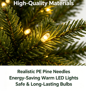 <span class=keywords><strong>Sapin</strong></span> de Noël artificiel Nordmann éclairé par LED, branches réalistes en PE, guirlandes lumineuses chaudes, support métallique stable, montage facile - Product Image 4