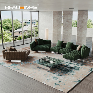 Divano moderno in pelle di mucca smerigliata, set soggiorno modulare semplice, divano elegante per mobili da villa - Product Image 2
