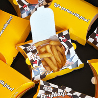 Boîte à frites personnalisée en forme d'oreiller, écologique, pour emporter, en papier alimentaire, pour frites et snacks