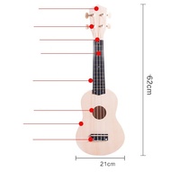 Wholesale Wood Color DIY Ukulele Unfinished Music Toy Kids Mini Ukulele Guitar Toy Educational Musical Instrument Children's Toy