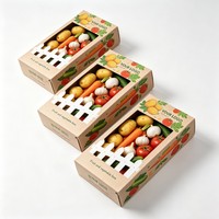 Boîtes en carton écologiques pour fruits et légumes, emballages personnalisés pour steaks de bœuf, tomates, tomates cerises, vente en gros