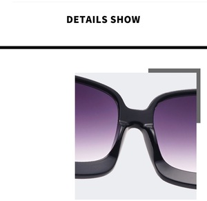 Lunettes de soleil carrées surdimensionnées pour femmes, design tendance, verres dégradés tortue rétro moderne, protection UV400, 2024 - Product Image 4