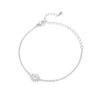 Bracelet Chaîne Maillons en Acier Inoxydable Plaqué Or et Argent, Pendentif Creux Soleil, Haute Qualité, Classique et Tendance, Idéal Anniversaire
