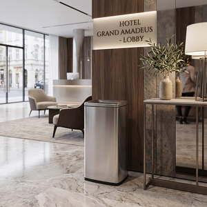 Cestino Rettangolare Commerciale <span class=keywords><strong>per</strong></span> Hall d'Hotel, Senza Coperchio, 30L, Grande Capacità, in Metallo, da Terra - Product Image 5