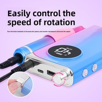 Machine à ongles électrique 40000 tr/min, batterie 2600 mAh Type-C, autonomie 12h, écran LCD, stylo en aluminium F/R, kit de manucure professionnel