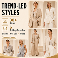 Ensemble de costume blazer professionnel pour femmes OEM |   Vêtements de bureau de style urbain, tailles US 2-16, conformes aux normes OEKO-TEX et BSCI
