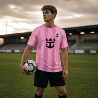 Maillot de football rose personnalisé Yingling pour équipe, respirant, en maille, à manches raglan, pour entraînement sportif, fabrication OEM ODM directe usine