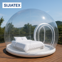 SIJIATEX Dôme gonflable transparent en PVC à motif écossais pour garçons et filles, pour le glamping en extérieur, avec revêtement non tissé