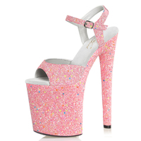 Sac à paillettes lumineux, talon fin ultra haut de 20 cm, modèle de banquet, chaussures à talons hauts pour défilé, chaussures de club sexy, danse sur poteau, Lady Liang