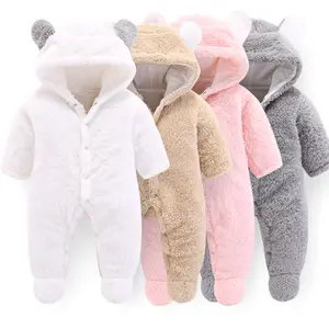 Vêtements pour bébé Grenouillère mignonne de haute qualité pour bébé Grenouillère pour bébé à capuche lourde d'hiver