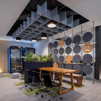 Panneaux acoustiques modernes insonorisants en polyester, déflecteurs de plafond suspendus, certifiés Oeko-Tex, haute réduction du bruit pour usage professionnel