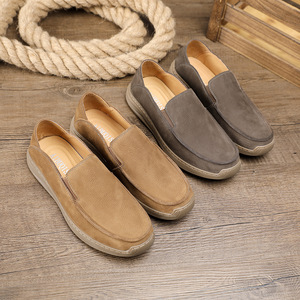 Chaussures bateau en daim à enfiler, bout rond, semelle extérieure en EVA, respirantes, chaussures décontractées pour hommes, printemps - Product Image 1