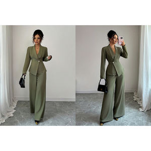 Ensemble de costume élégant pour femme, haut de gamme, en polyester/rayonne peigné, pour les affaires, les fêtes, qualité supérieure, costume deux pièces, bouton - Product Image 5