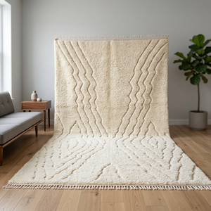 <b>Plush</b> Geometric Pattern Rectangle Area Rug Tassels Bohemian Style Hand Tufted Medium Wool High Pile Eco-friendly Customizable - Product Image 3