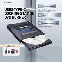 USB3.0 Type C DVD CD External DVD Drive Plug and Play CD Burner Tray Type Read-write Recorder for PCs