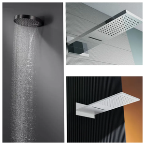 Modern verchroomd wandgemonteerd douchesysteem uit 2025 met regendouchekop en handdouche, ingebouwde douchemengkraan - Product Image 5