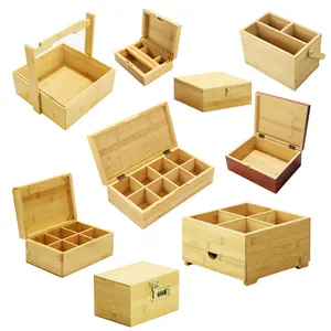 Caja de embalaje de madera personalizada de fábrica Caja de regalo de madera maciza Caja de madera de bambú rectangular con logotipo impreso