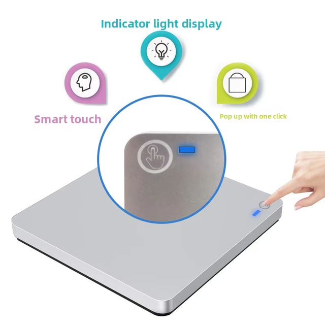 Dual USB 3.0 Type C Slot in External DVD Drive,Portable CD DVD Burner for Laptop Desktop Mac Plug and Play