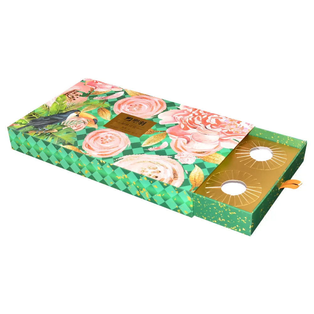 High Quality Custom Logo Paper Cardboard Slide Open Luxury Drawer Gift Box With Eva For Bird Nest Packaging