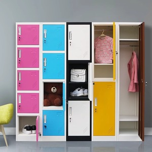 Colorful Single-<b>Door</b> Multi-<b>Door</b> Gym Swimming Pool Apartment Storage Cabinet with Contemporary Design Durable Metal Construction - Product Image 2