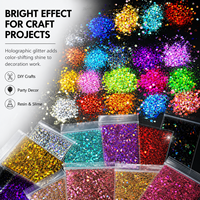 Paillettes holographiques en vrac pour globes à neige, gobelets et ongles – Mélange de paillettes épaisses pour globes à neige et ongles