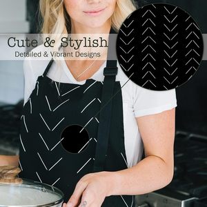 Skymoving New Đen Nhà Bếp Polyester Tạp dề Biểu Tượng Tùy Chỉnh Không Thấm Nước In Đầu Bếp Tạp dề Nhà Bếp Cho Nấu Ăn Và Làm Sạch - Product Image 2