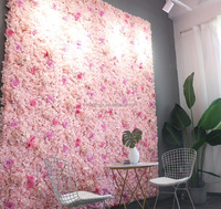 Dinding Bunga Hydrangeas 3d dekorasi dinding bunga buatan kain merah muda dekorasi dinding latar belakang pernikahan bunga simulasi