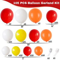 Kit d'arche de guirlande de ballons rouges, oranges, jaunes et blancs, thème carnaval, hot-dogs, pique-nique, pour décoration de fête d'anniversaire en plein air, barbecue d'été