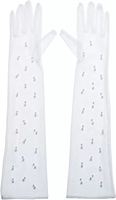 Gants de cérémonie en tulle transparent ornés de perles faits à la main, pour robes de soirée, de mariage, à épaules dénudées, longs et décoratifs pour mariée