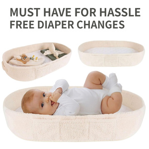 Juego <span class=keywords><strong>de</strong></span> <span class=keywords><strong>cambiador</strong></span> <span class=keywords><strong>de</strong></span> pañales para bebés con colchón ovalado-<span class=keywords><strong>Cambiador</strong></span> <span class=keywords><strong>de</strong></span> pañales portátil para recién nacidos, artículos esenciales <span class=keywords><strong>de</strong></span> viaje y guardería impermeables - Product Image 2