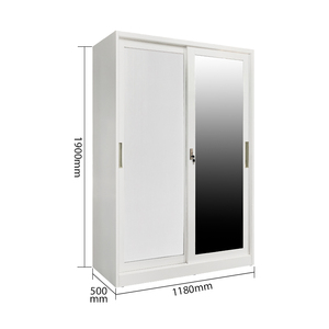 Industriale doppio 2 porta scorrevole in acciaio <span class=keywords><strong>armadio</strong></span> con serratura <span class=keywords><strong>a</strong></span> <span class=keywords><strong>specchio</strong></span> in ferro <span class=keywords><strong>armadio</strong></span> per mobili da camera da letto legari Baja - Product Image 4